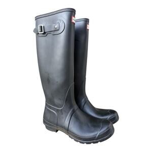 Hunter Original Tall Knee High Black Rain Boot Women size 10